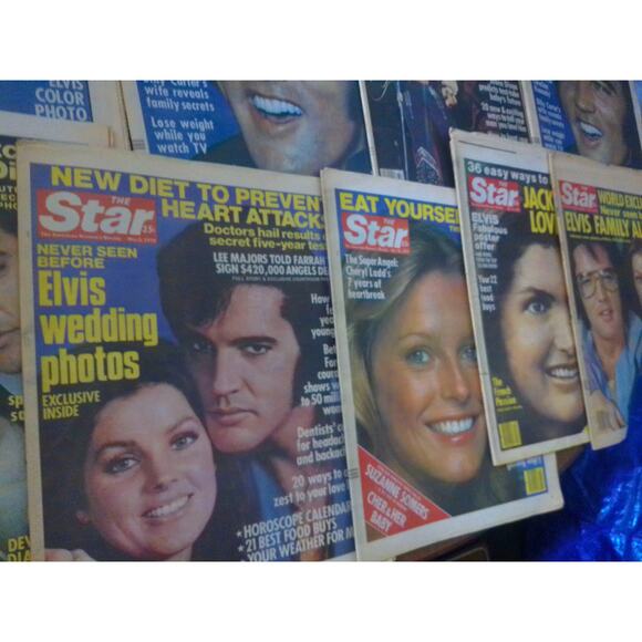 Elvis Presley 1970s Star People And Enquirer Magazines Newspapers SET OF 14 - Picture 14 of 14
